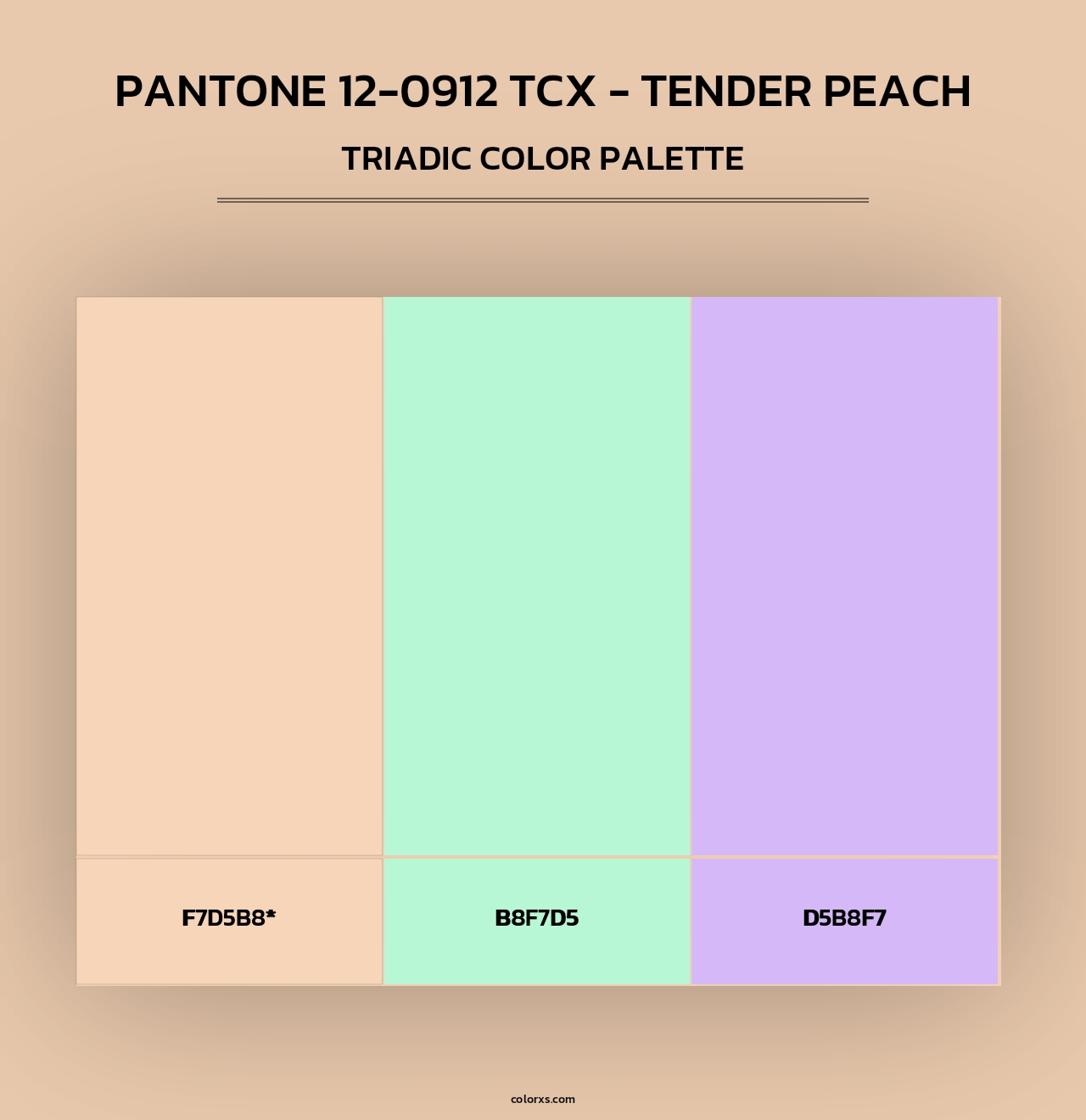 PANTONE 12-0912 TCX - Tender Peach - Triadic Color Palette