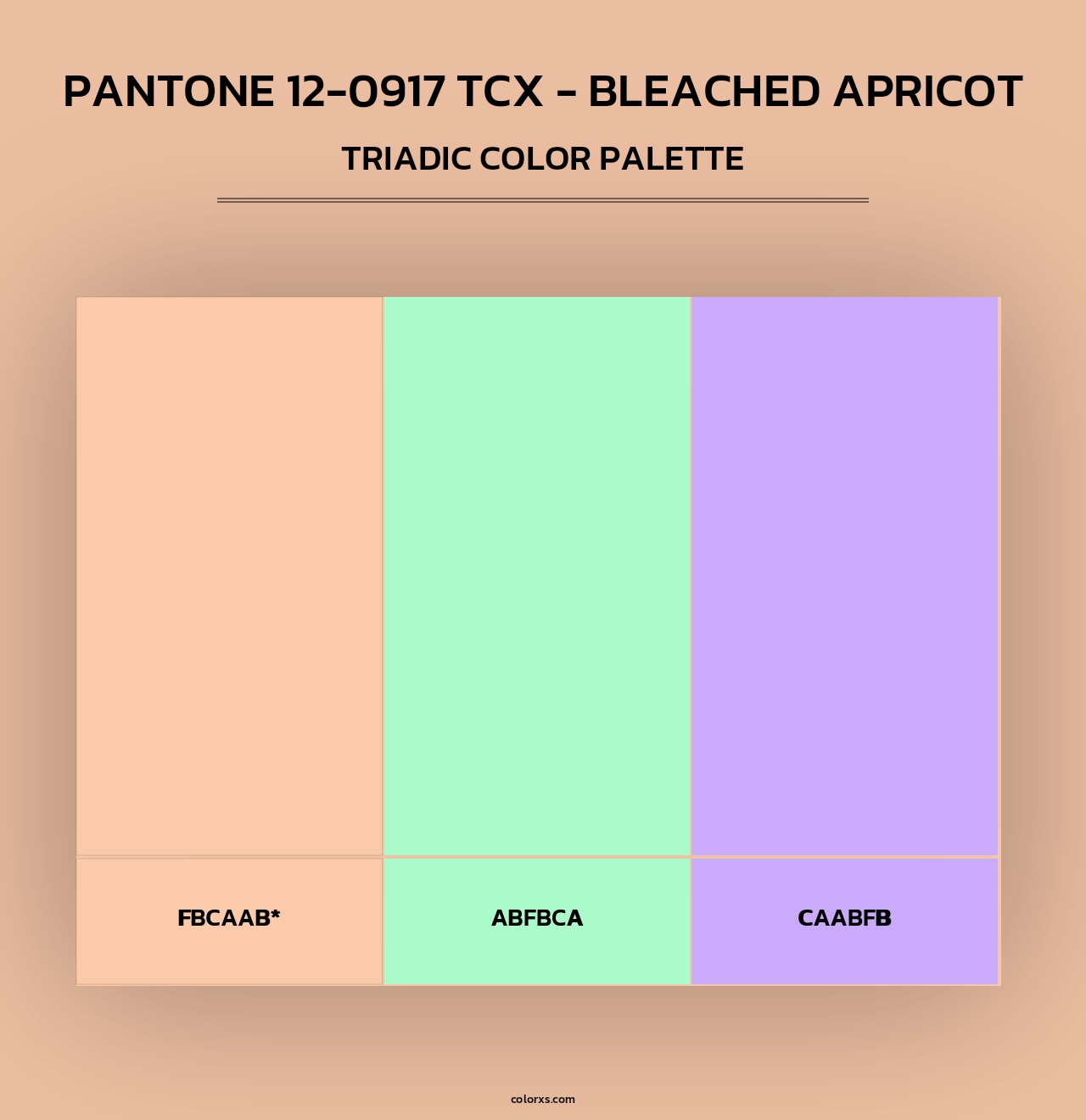 PANTONE 12-0917 TCX - Bleached Apricot - Triadic Color Palette
