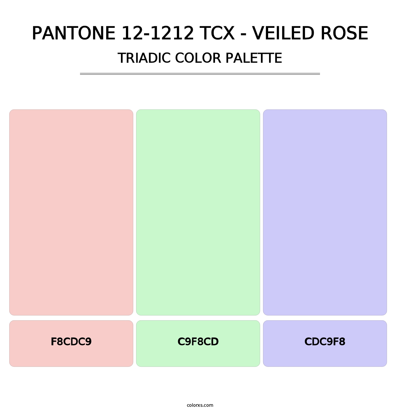 PANTONE 12-1212 TCX - Veiled Rose - Triadic Color Palette