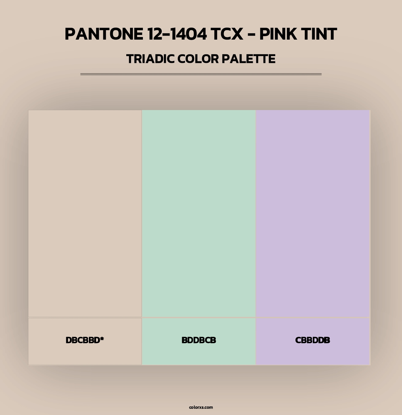 PANTONE 12-1404 TCX - Pink Tint - Triadic Color Palette