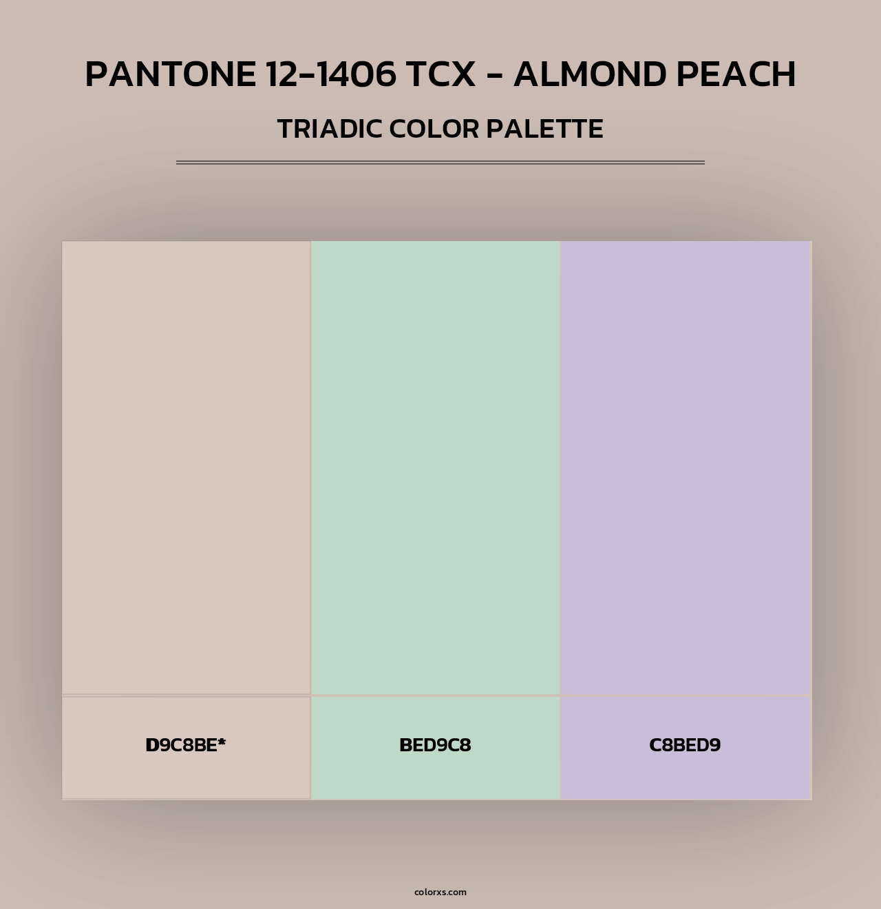 PANTONE 12-1406 TCX - Almond Peach - Triadic Color Palette