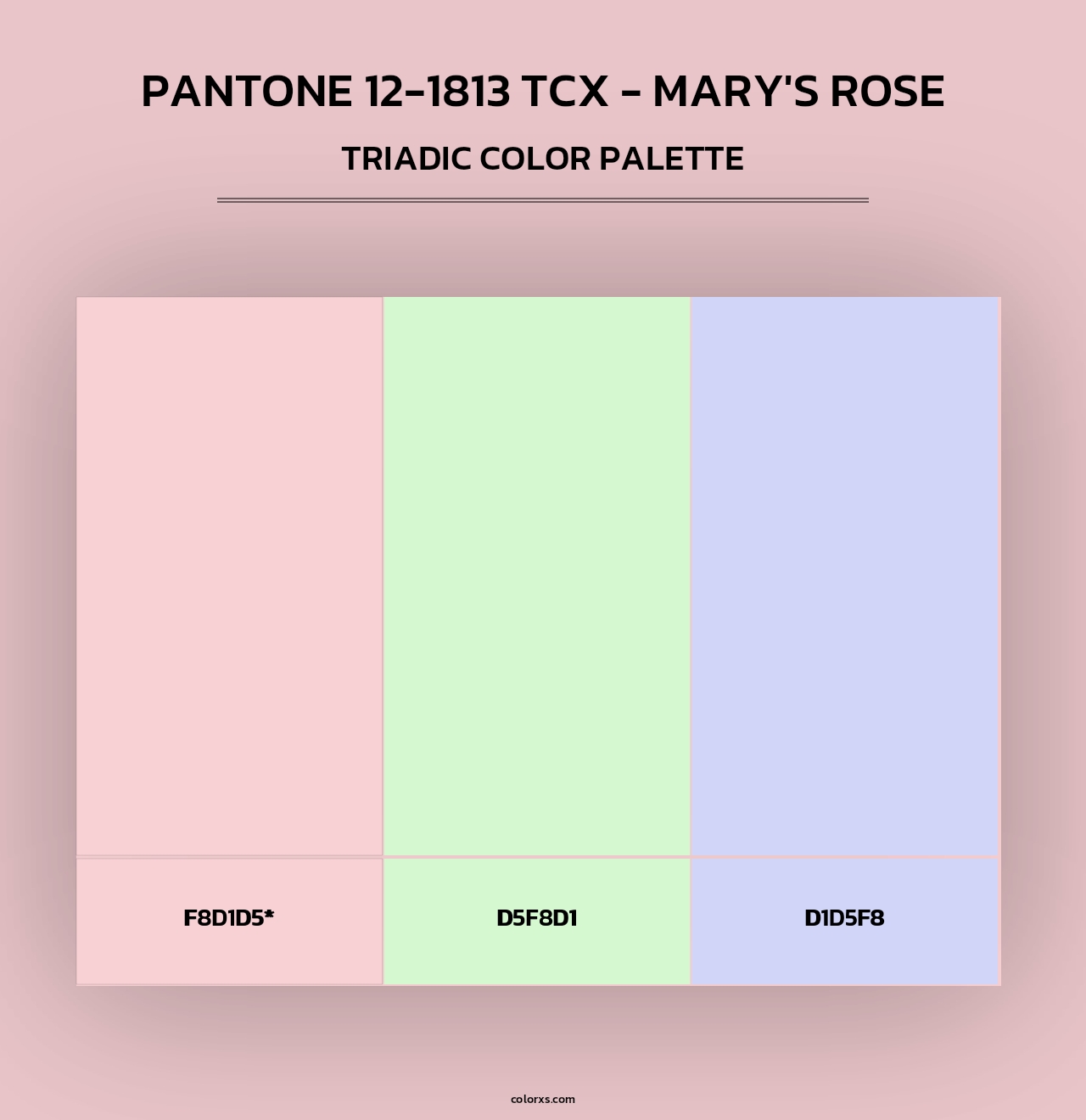 PANTONE 12-1813 TCX - Mary's Rose - Triadic Color Palette