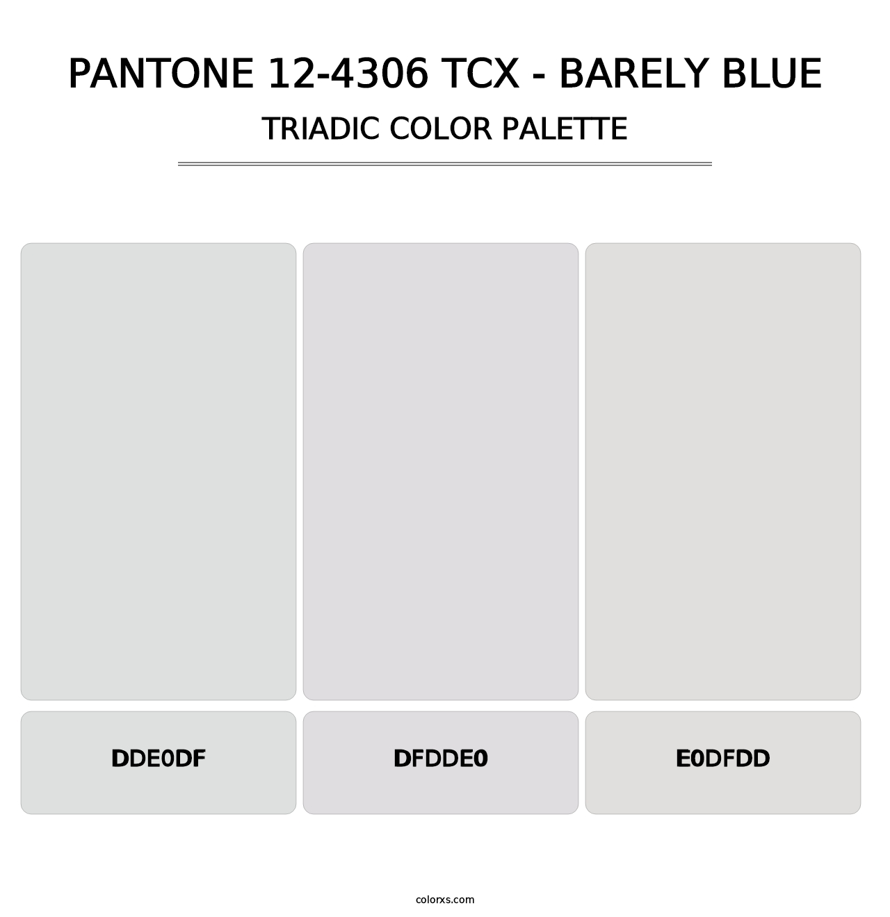 PANTONE 12-4306 TCX - Barely Blue - Triadic Color Palette