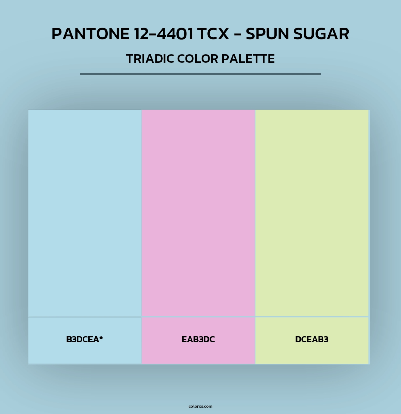 PANTONE 12-4401 TCX - Spun Sugar - Triadic Color Palette