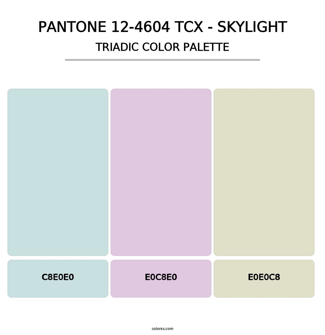 PANTONE 12-4604 TCX - Skylight - Triadic Color Palette