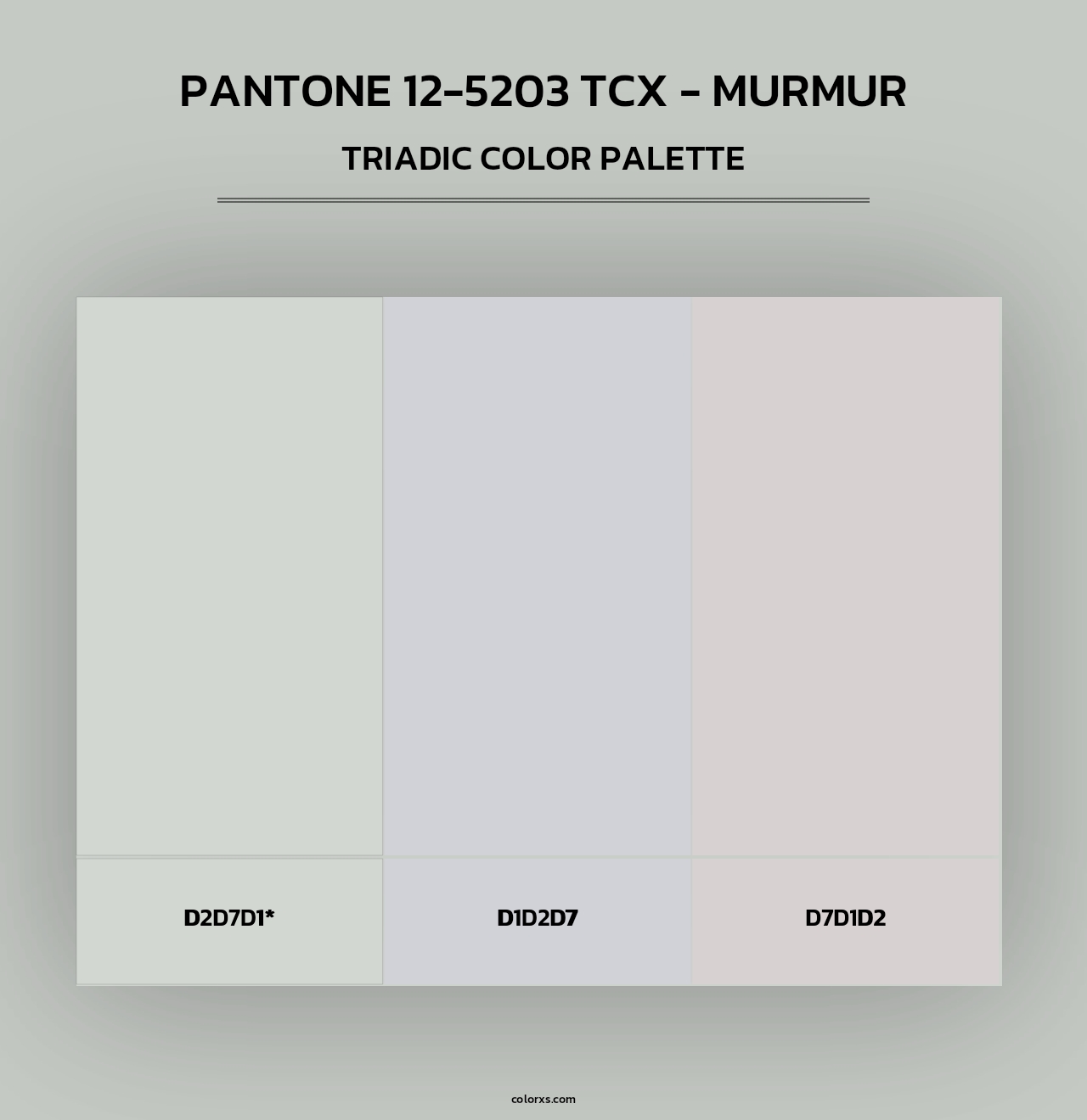 PANTONE 12-5203 TCX - Murmur - Triadic Color Palette