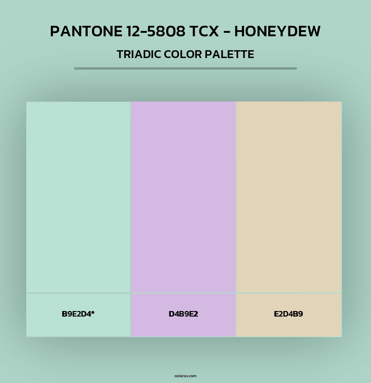 PANTONE 12-5808 TCX - Honeydew - Triadic Color Palette