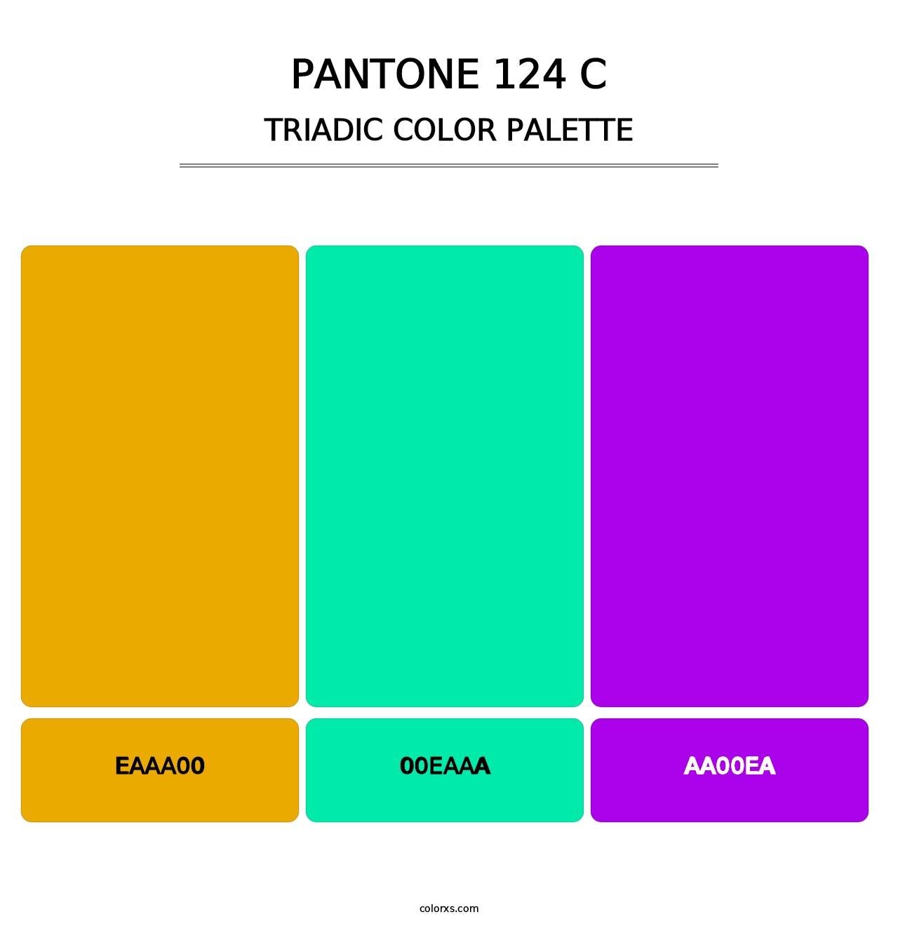 PANTONE 124 C - Triadic Color Palette