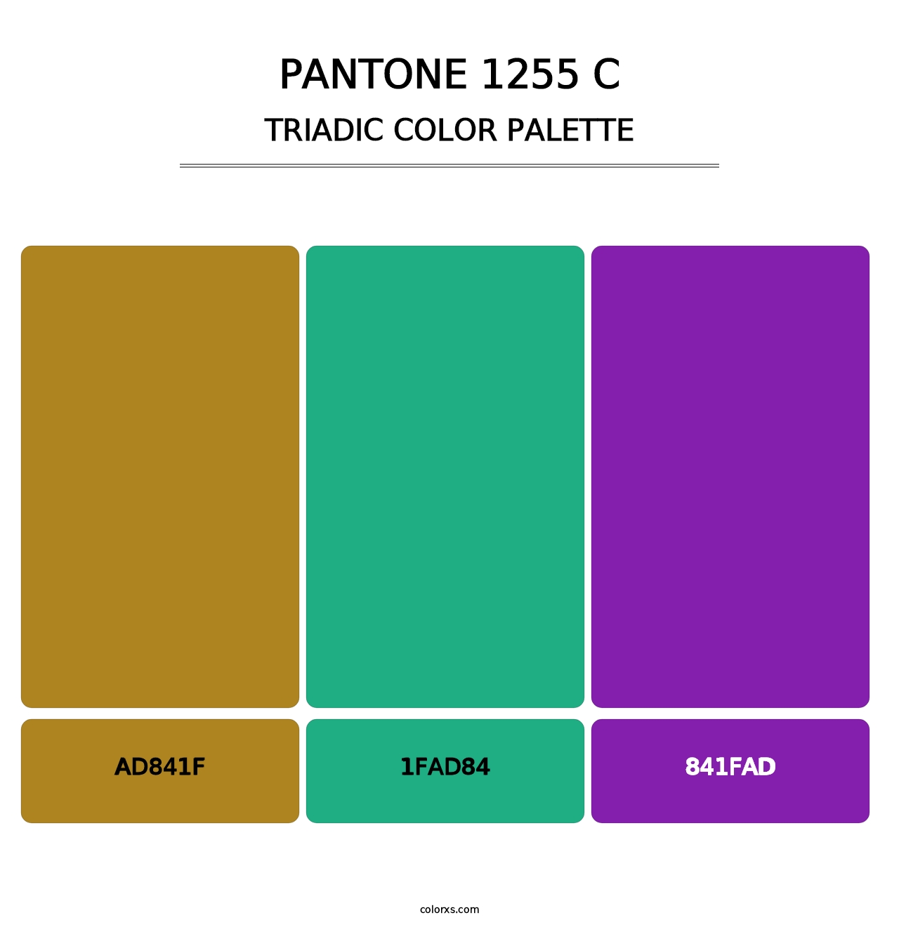 PANTONE 1255 C - Triadic Color Palette