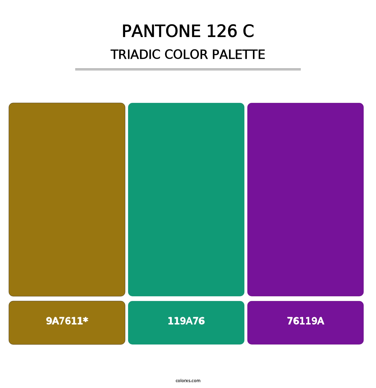 PANTONE 126 C - Triadic Color Palette