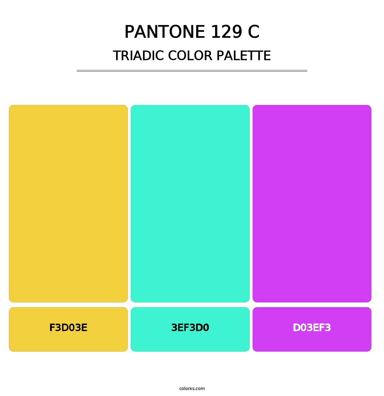 PANTONE 129 C - Triadic Color Palette
