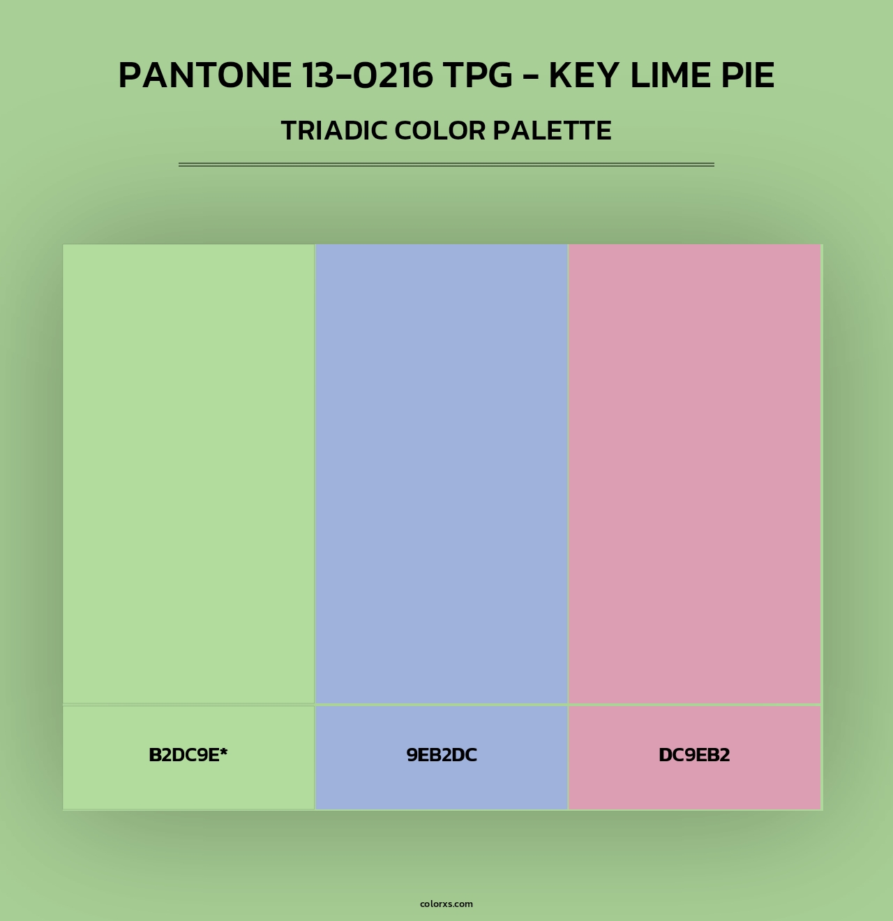 Pantone 13-0216 TPG - Key Lime Pie - Triadic Color Palette