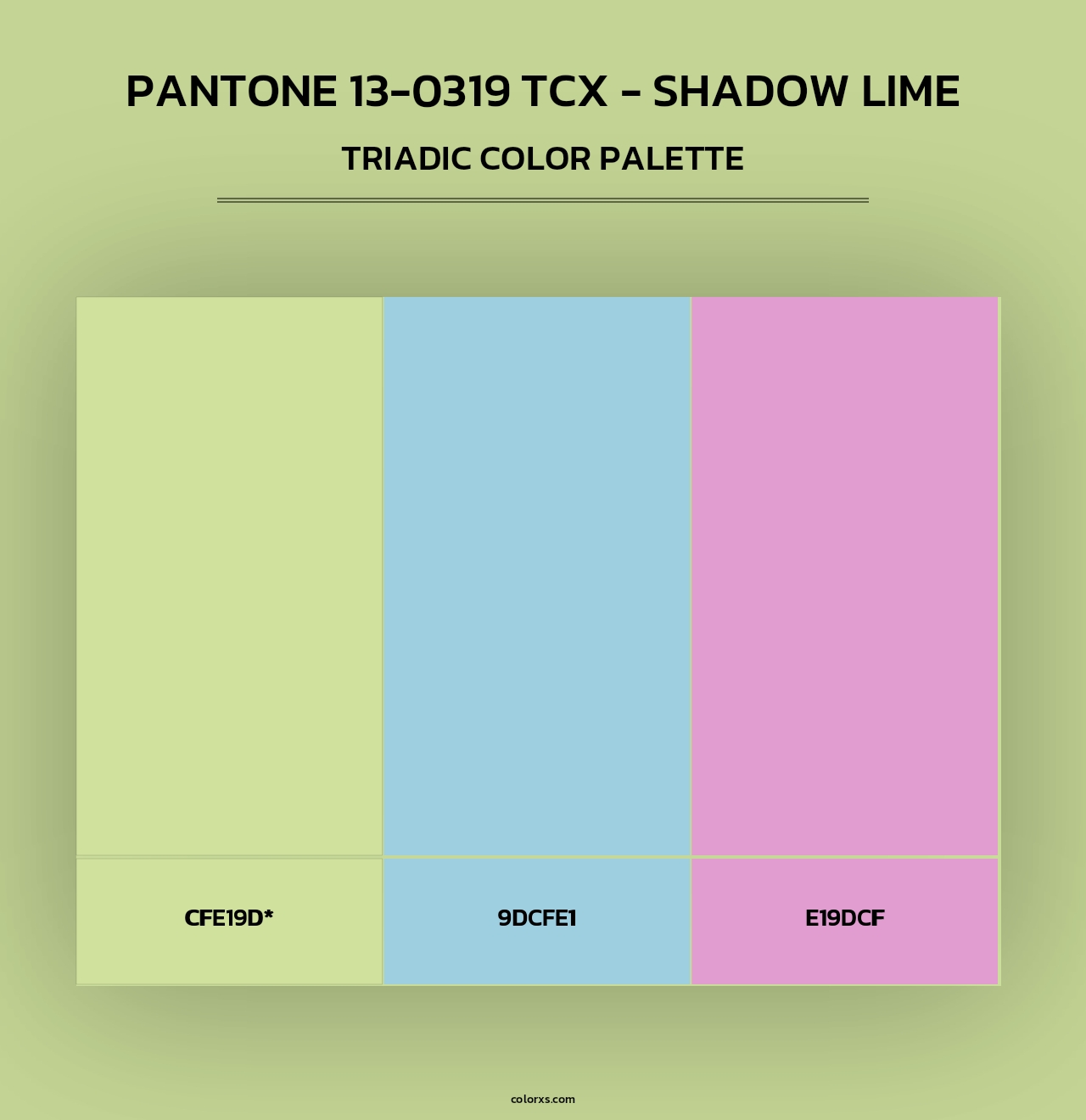 PANTONE 13-0319 TCX - Shadow Lime - Triadic Color Palette