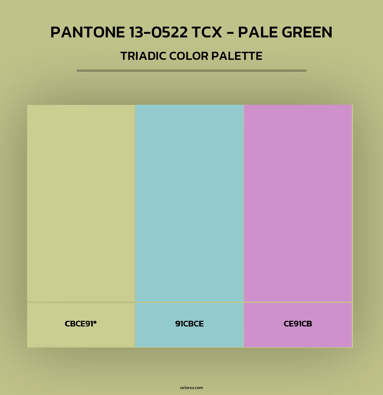 PANTONE 13-0522 TCX - Pale Green - Triadic Color Palette