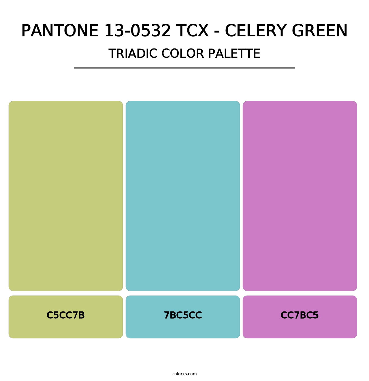 PANTONE 13-0532 TCX - Celery Green - Triadic Color Palette