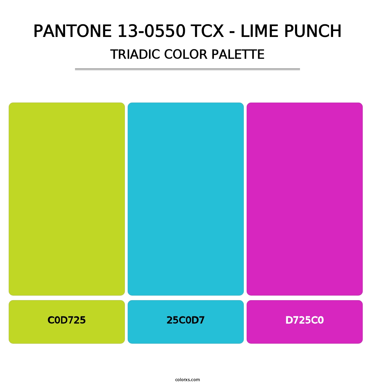 PANTONE 13-0550 TCX - Lime Punch - Triadic Color Palette