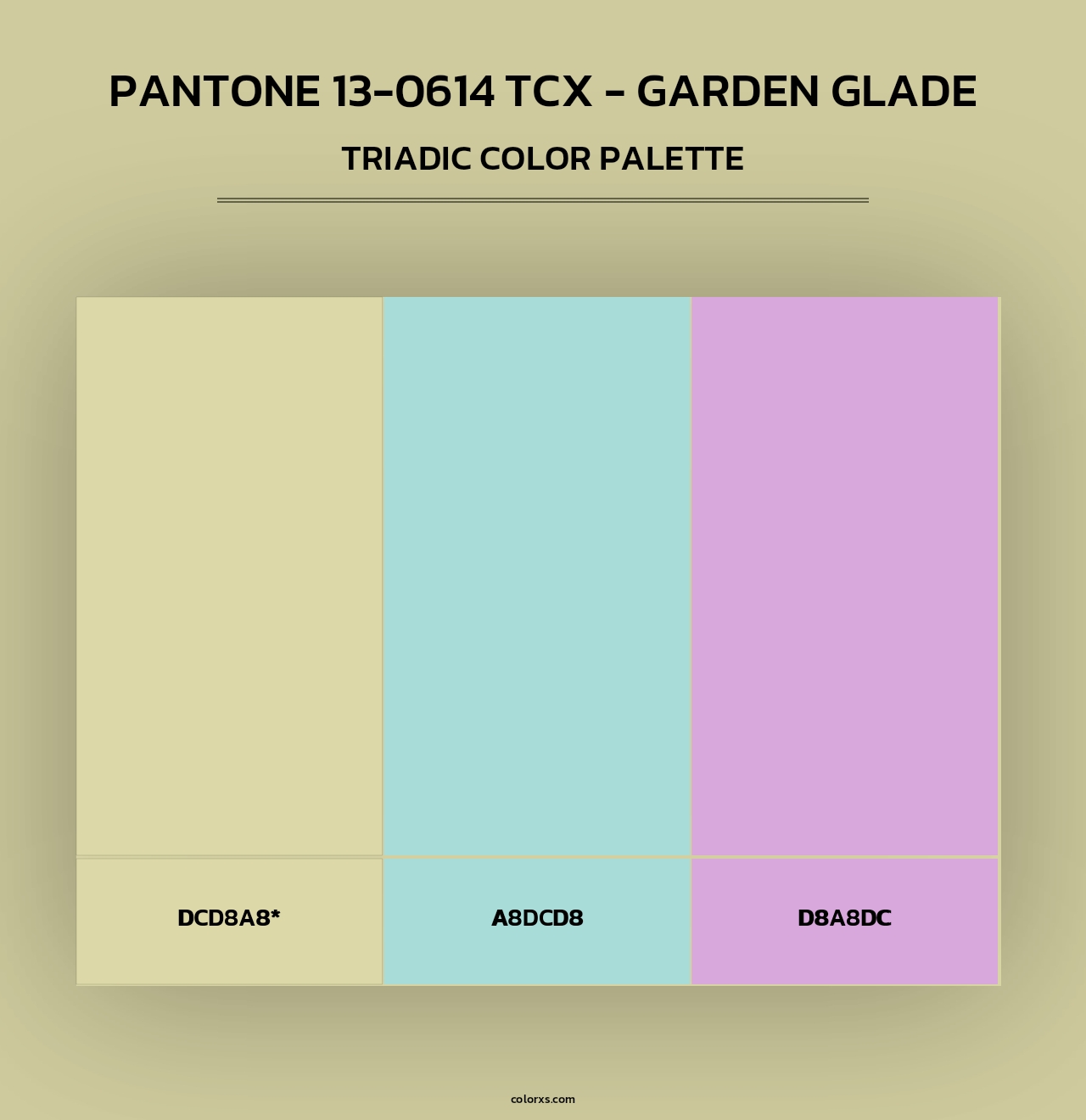 PANTONE 13-0614 TCX - Garden Glade - Triadic Color Palette
