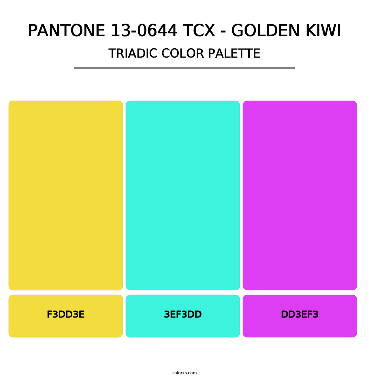 PANTONE 13-0644 TCX - Golden Kiwi - Triadic Color Palette