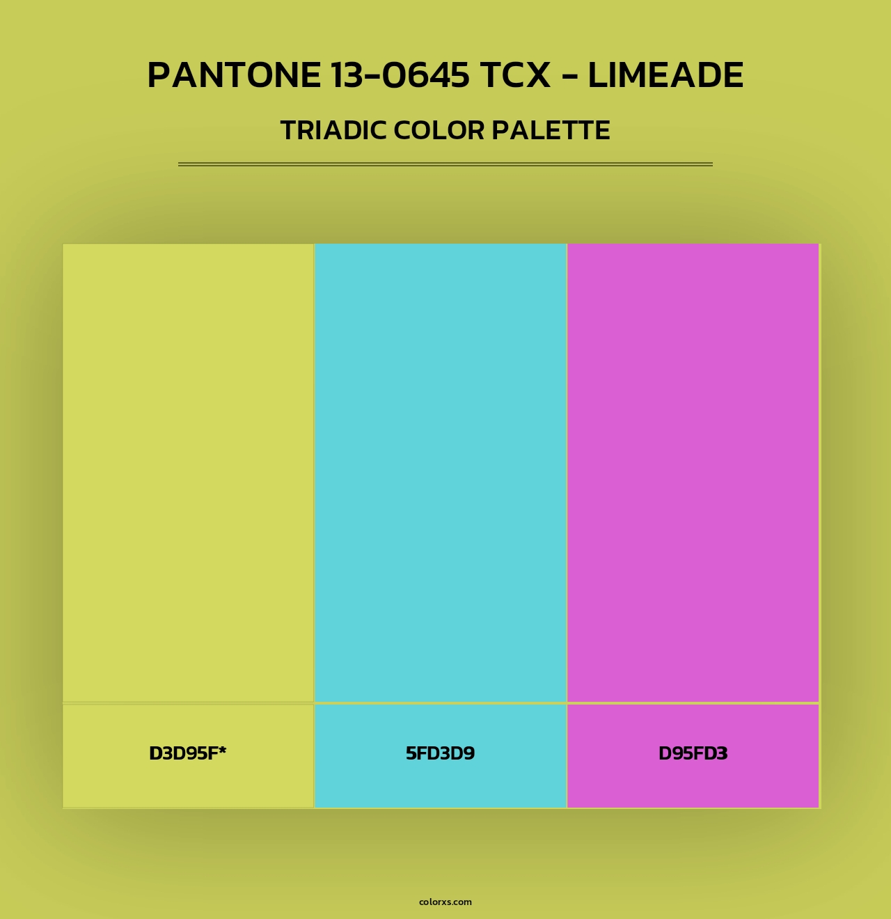 PANTONE 13-0645 TCX - Limeade - Triadic Color Palette