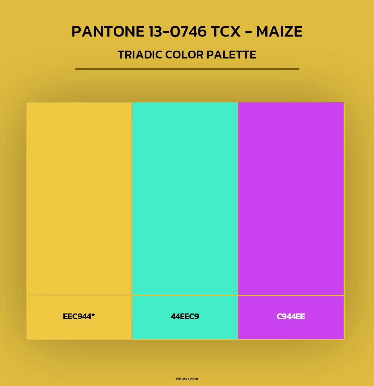 PANTONE 13-0746 TCX - Maize - Triadic Color Palette