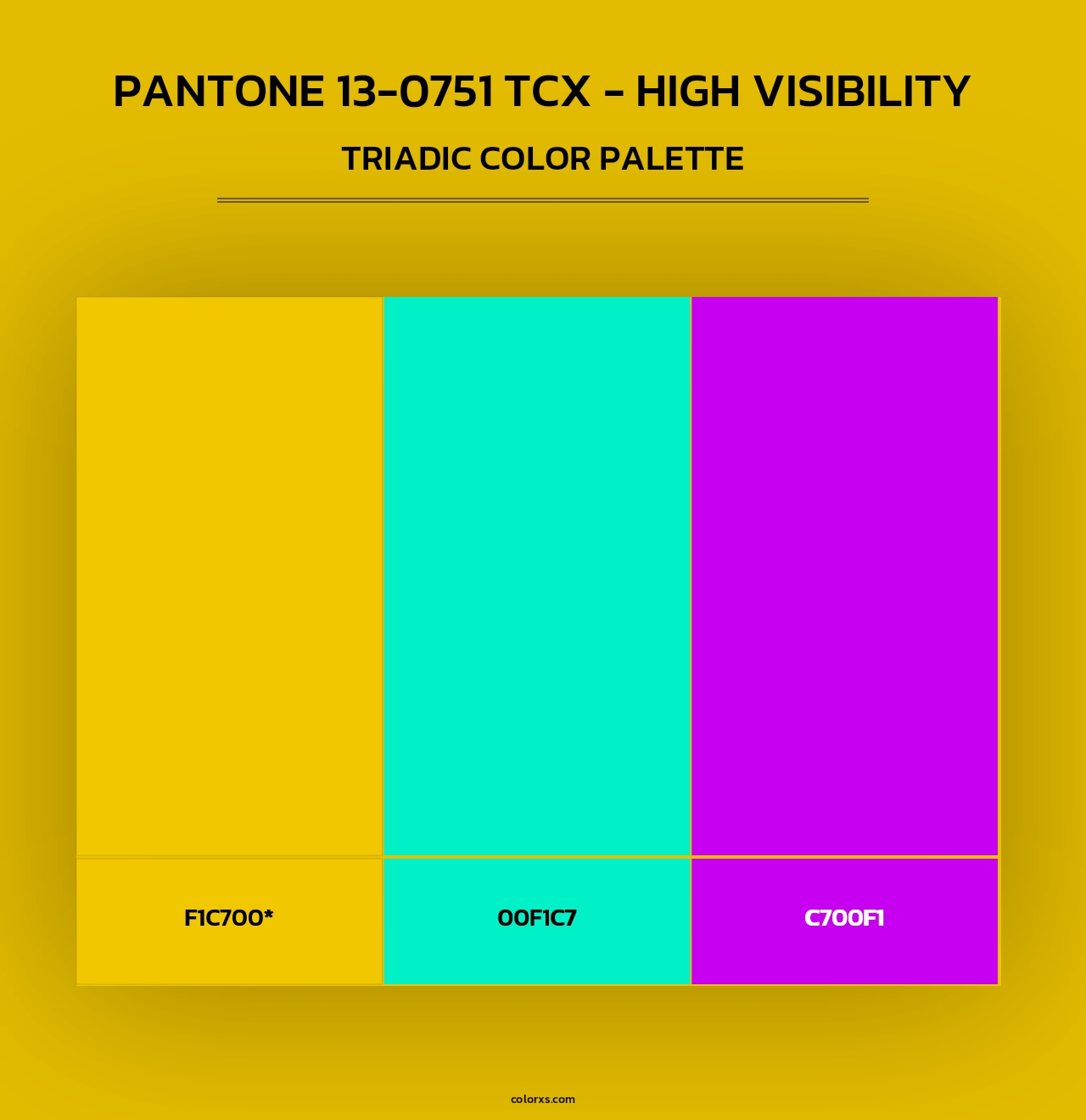 PANTONE 13-0751 TCX - High Visibility - Triadic Color Palette