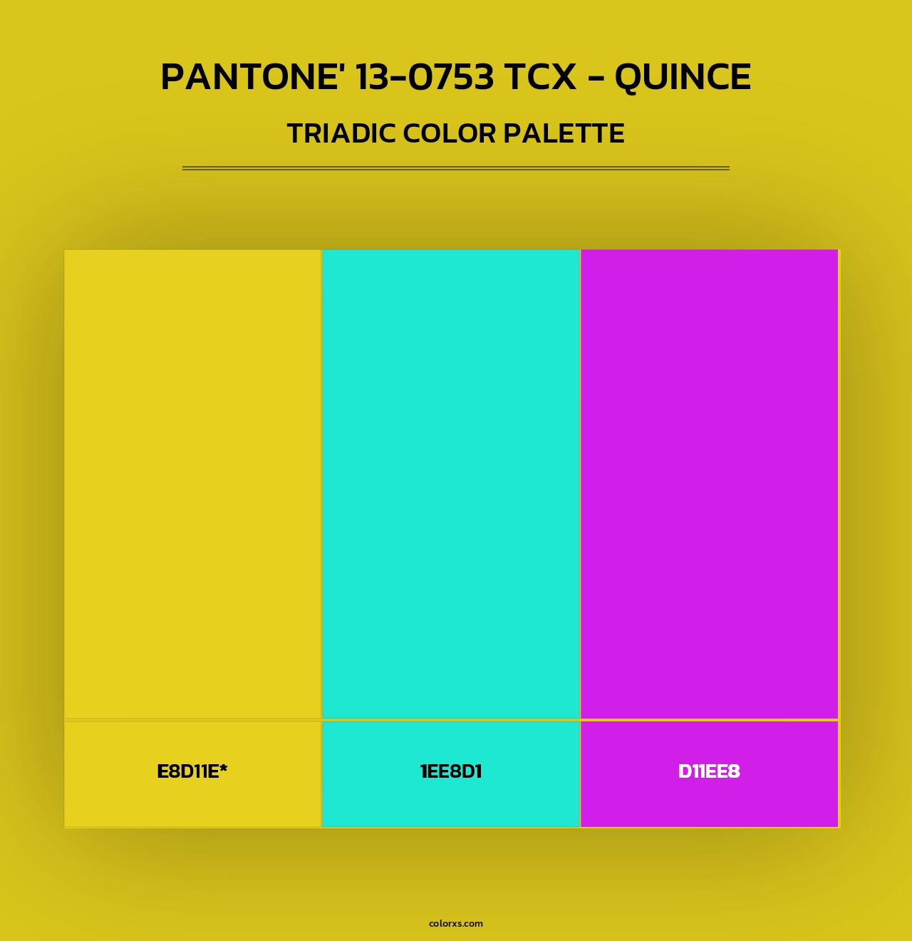PANTONE' 13-0753 TCX - Quince - Triadic Color Palette