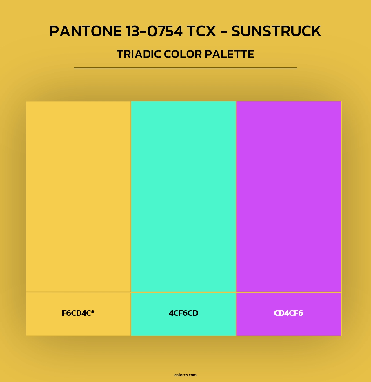 PANTONE 13-0754 TCX - Sunstruck - Triadic Color Palette