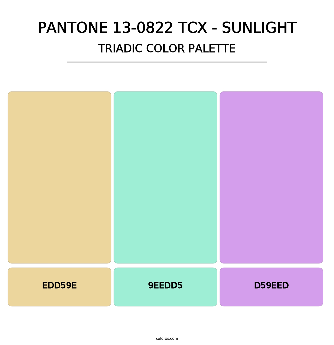 PANTONE 13-0822 TCX - Sunlight - Triadic Color Palette