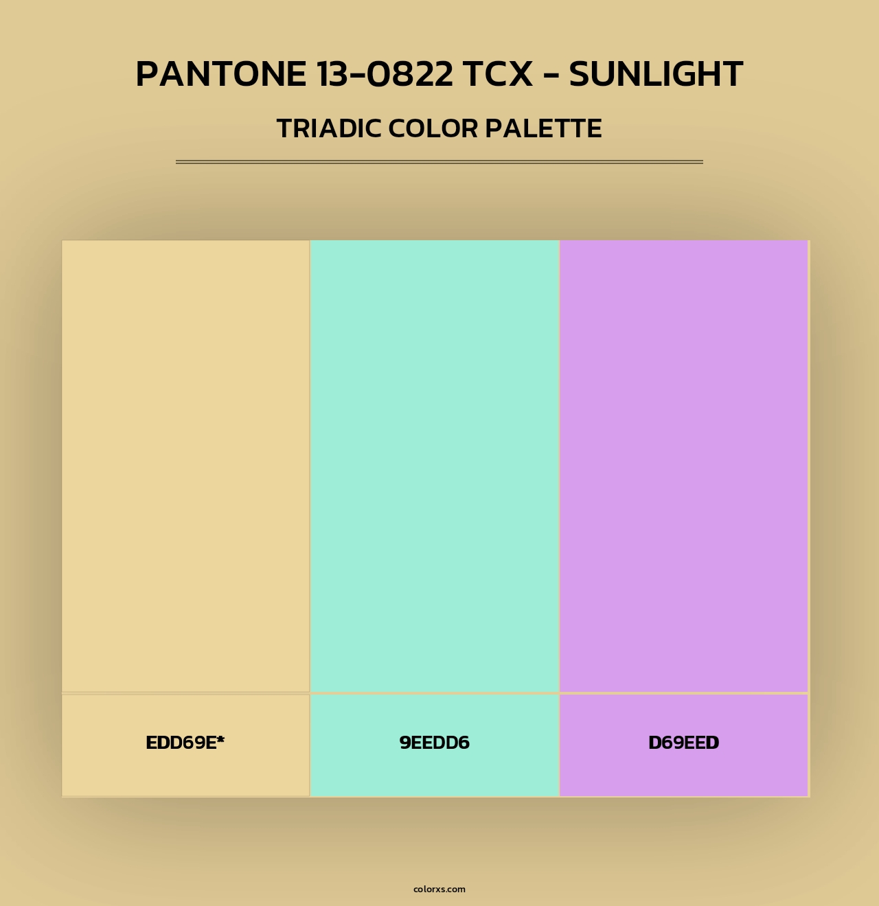 PANTONE 13-0822 TCX - Sunlight - Triadic Color Palette