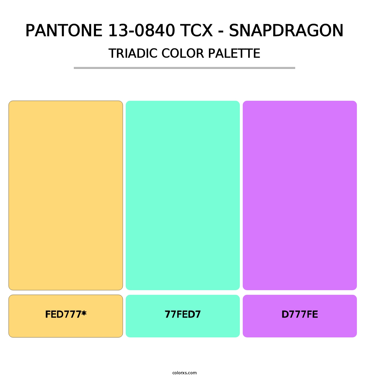 PANTONE 13-0840 TCX - Snapdragon - Triadic Color Palette