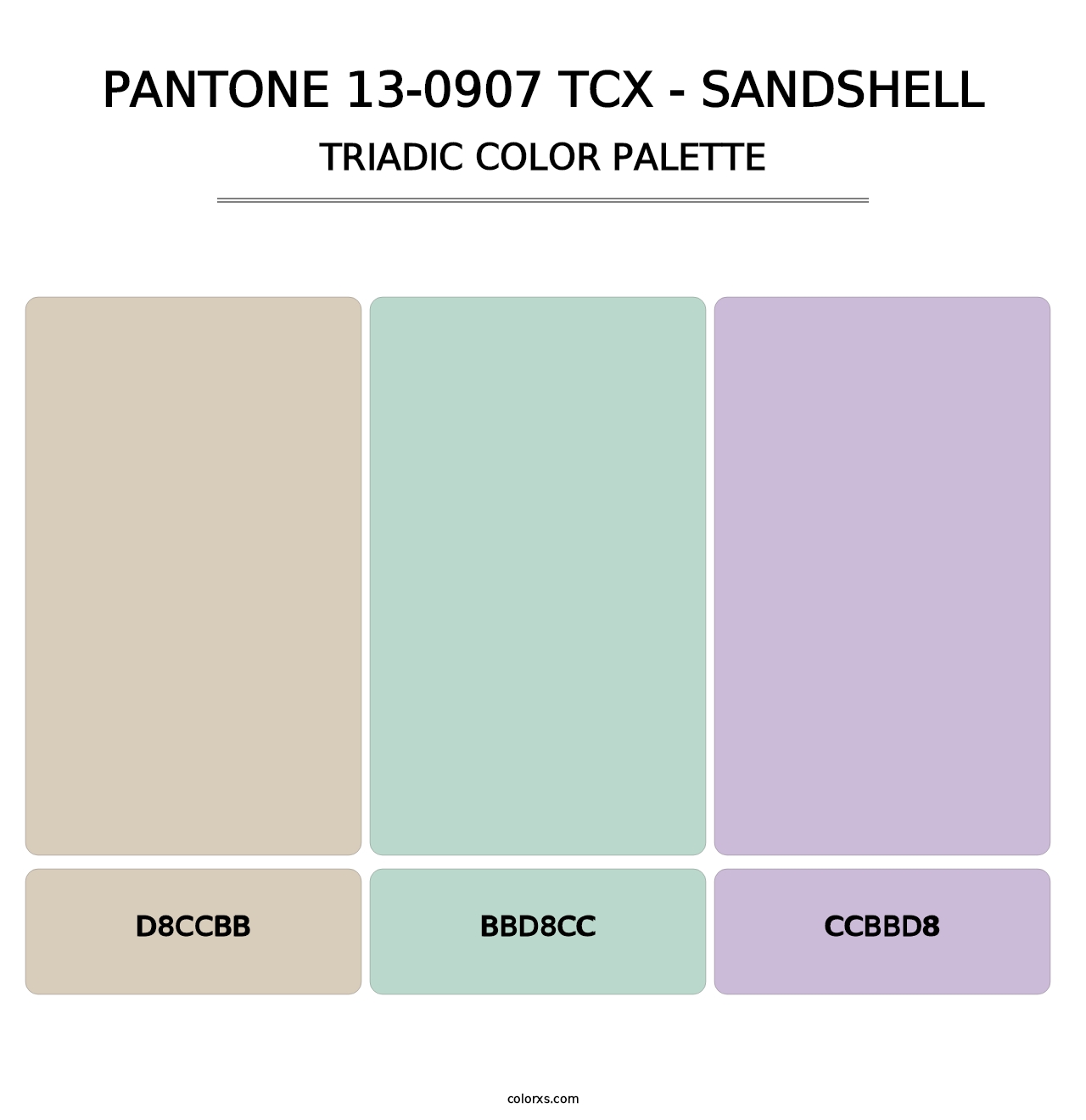 PANTONE 13-0907 TCX - Sandshell - Triadic Color Palette