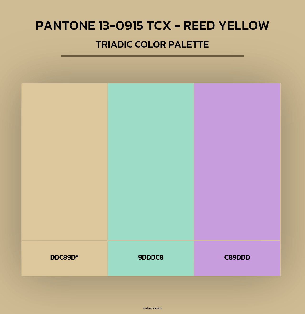 PANTONE 13-0915 TCX - Reed Yellow - Triadic Color Palette