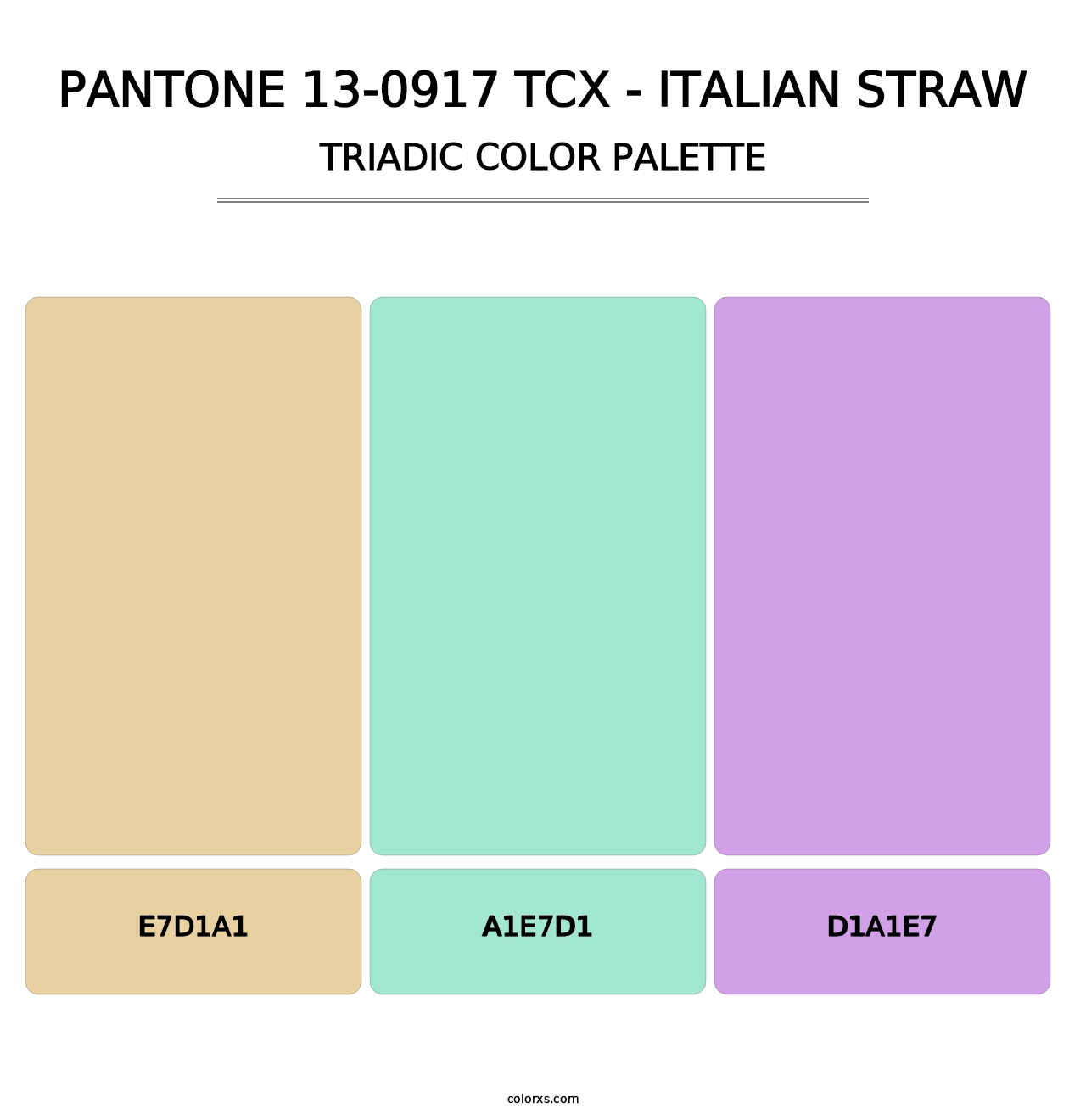 PANTONE 13-0917 TCX - Italian Straw - Triadic Color Palette