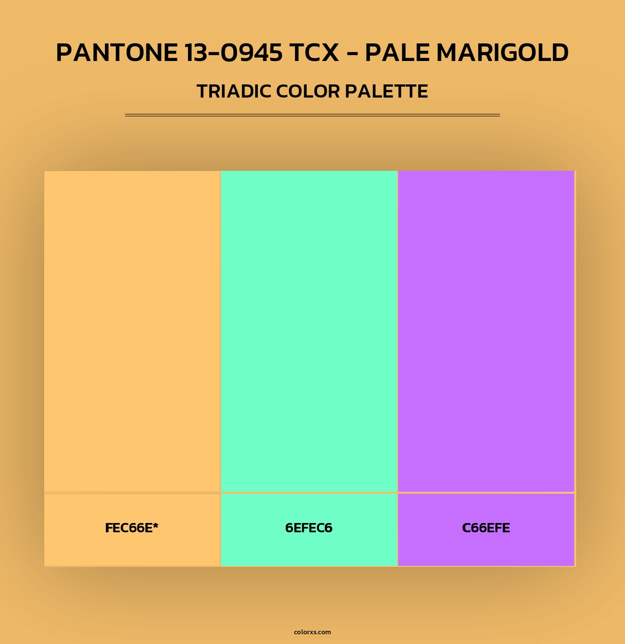 PANTONE 13-0945 TCX - Pale Marigold - Triadic Color Palette
