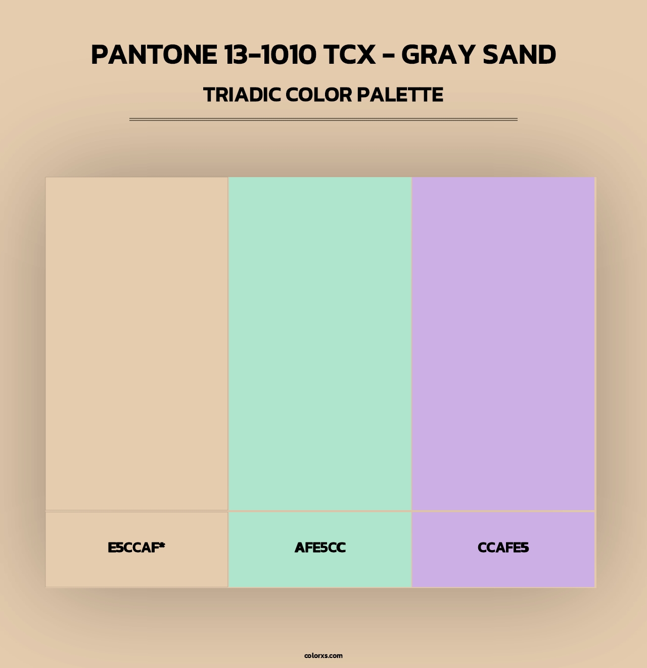 PANTONE 13-1010 TCX - Gray Sand - Triadic Color Palette