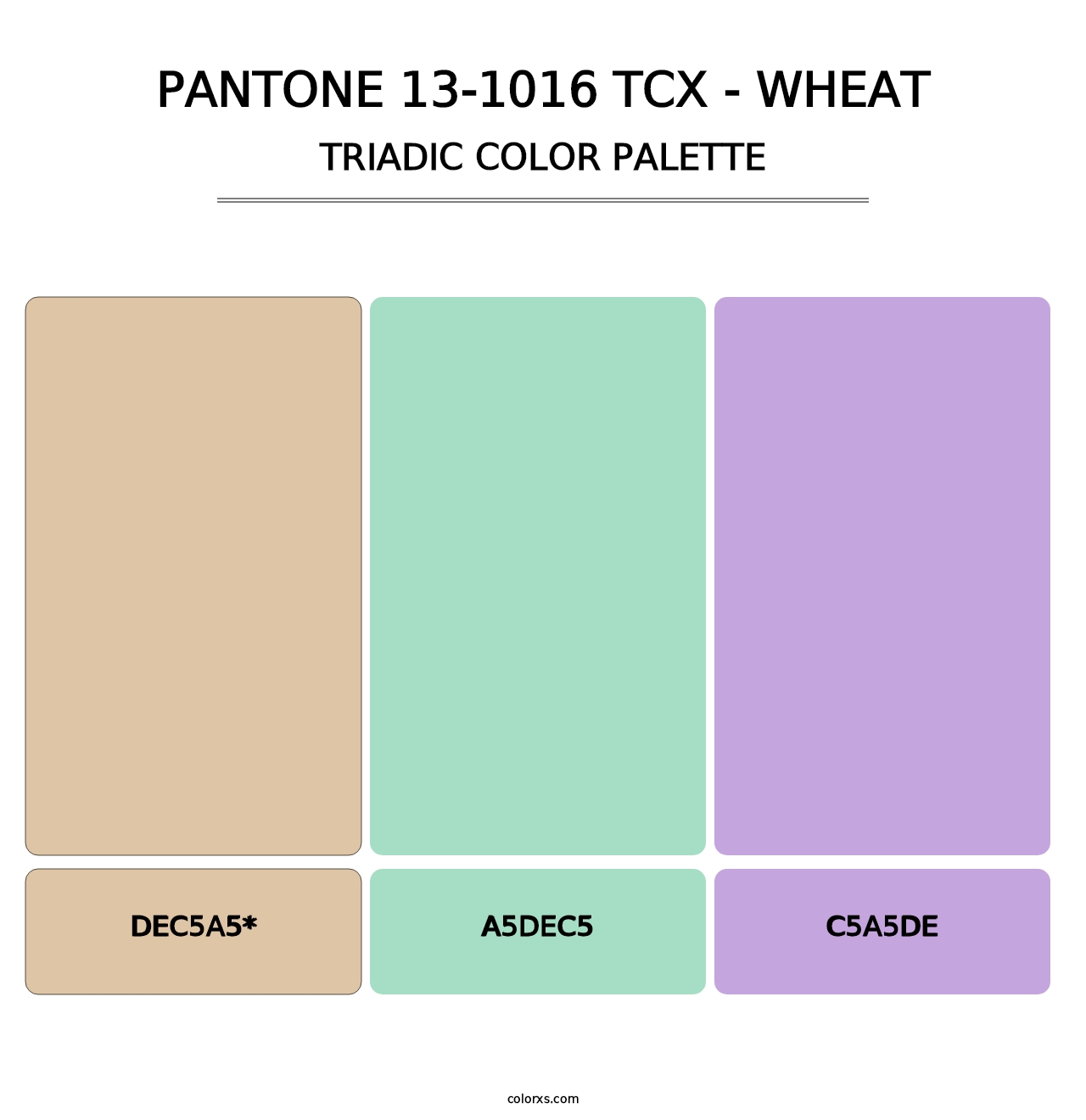 PANTONE 13-1016 TCX - Wheat - Triadic Color Palette
