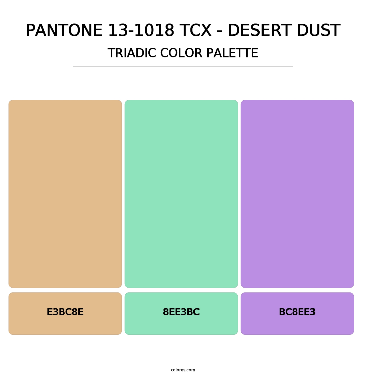 PANTONE 13-1018 TCX - Desert Dust - Triadic Color Palette