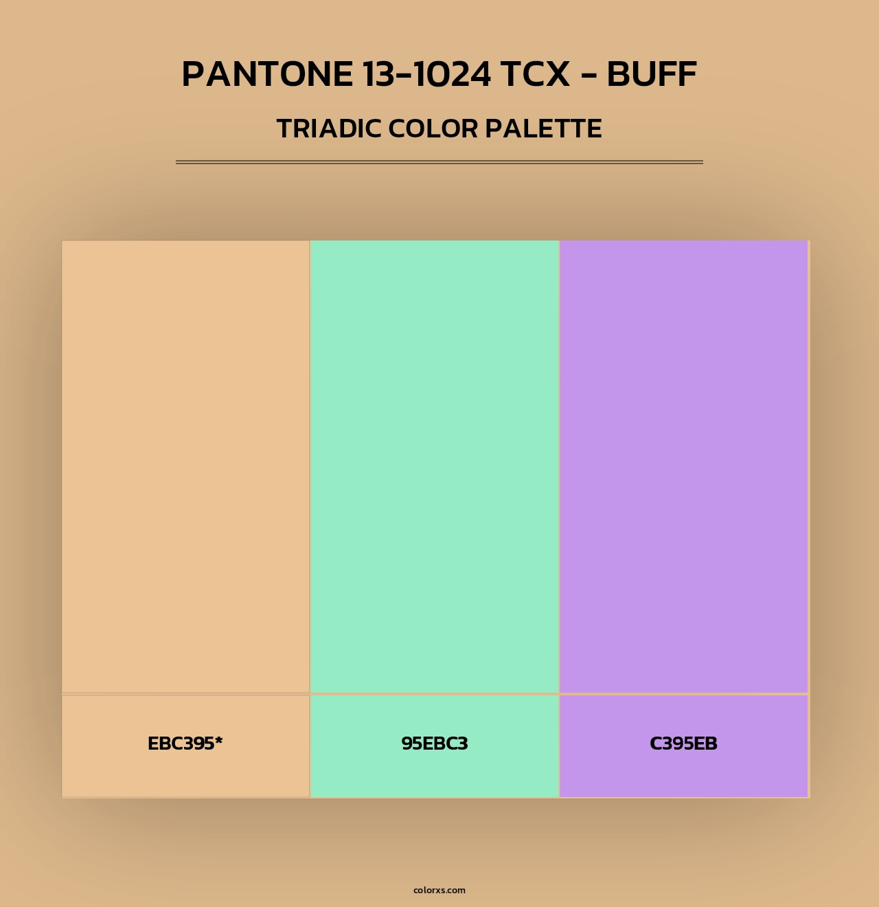PANTONE 13-1024 TCX - Buff - Triadic Color Palette