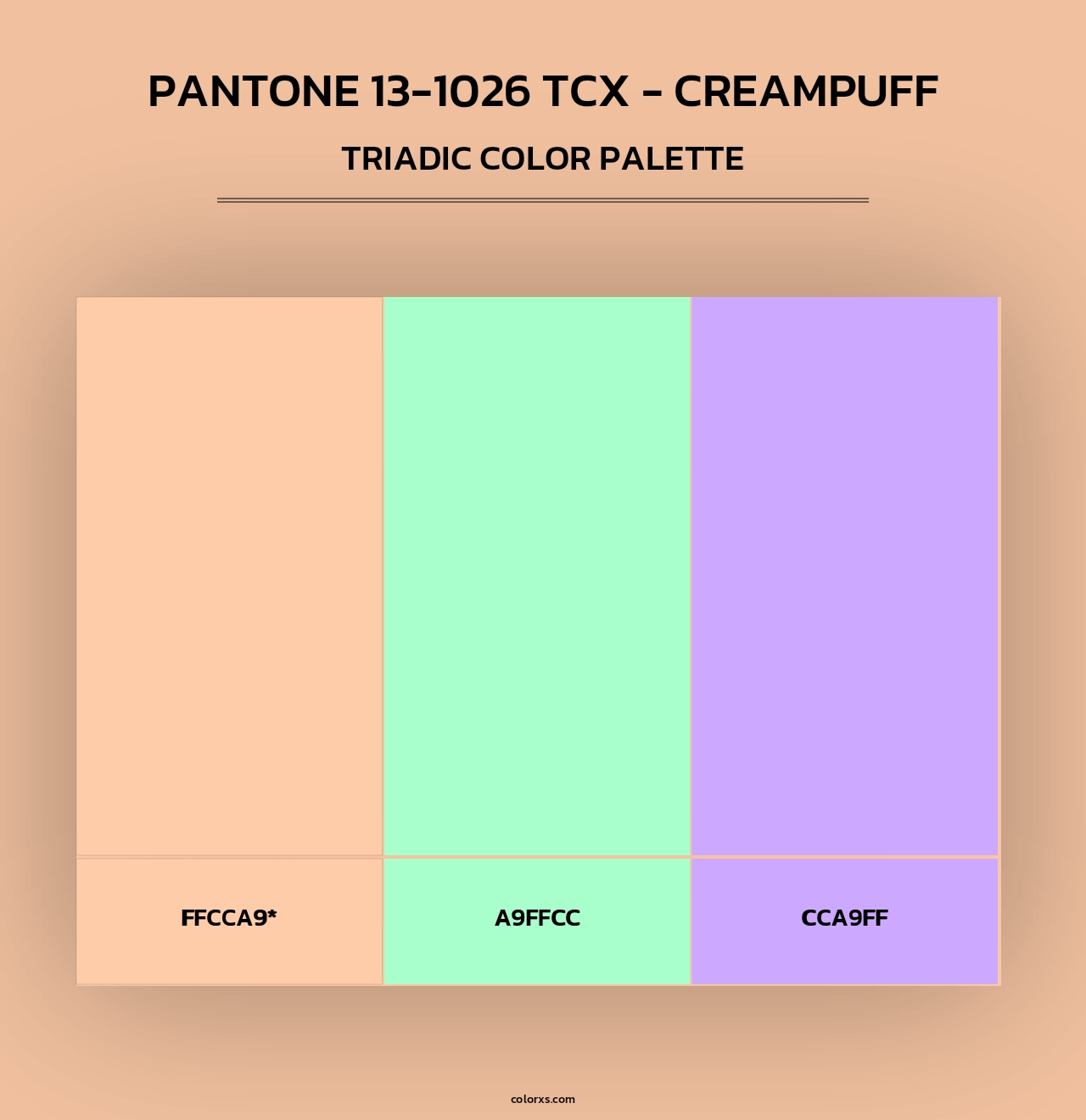 PANTONE 13-1026 TCX - Creampuff - Triadic Color Palette