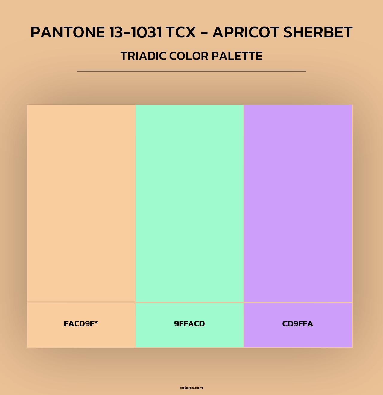 PANTONE 13-1031 TCX - Apricot Sherbet - Triadic Color Palette