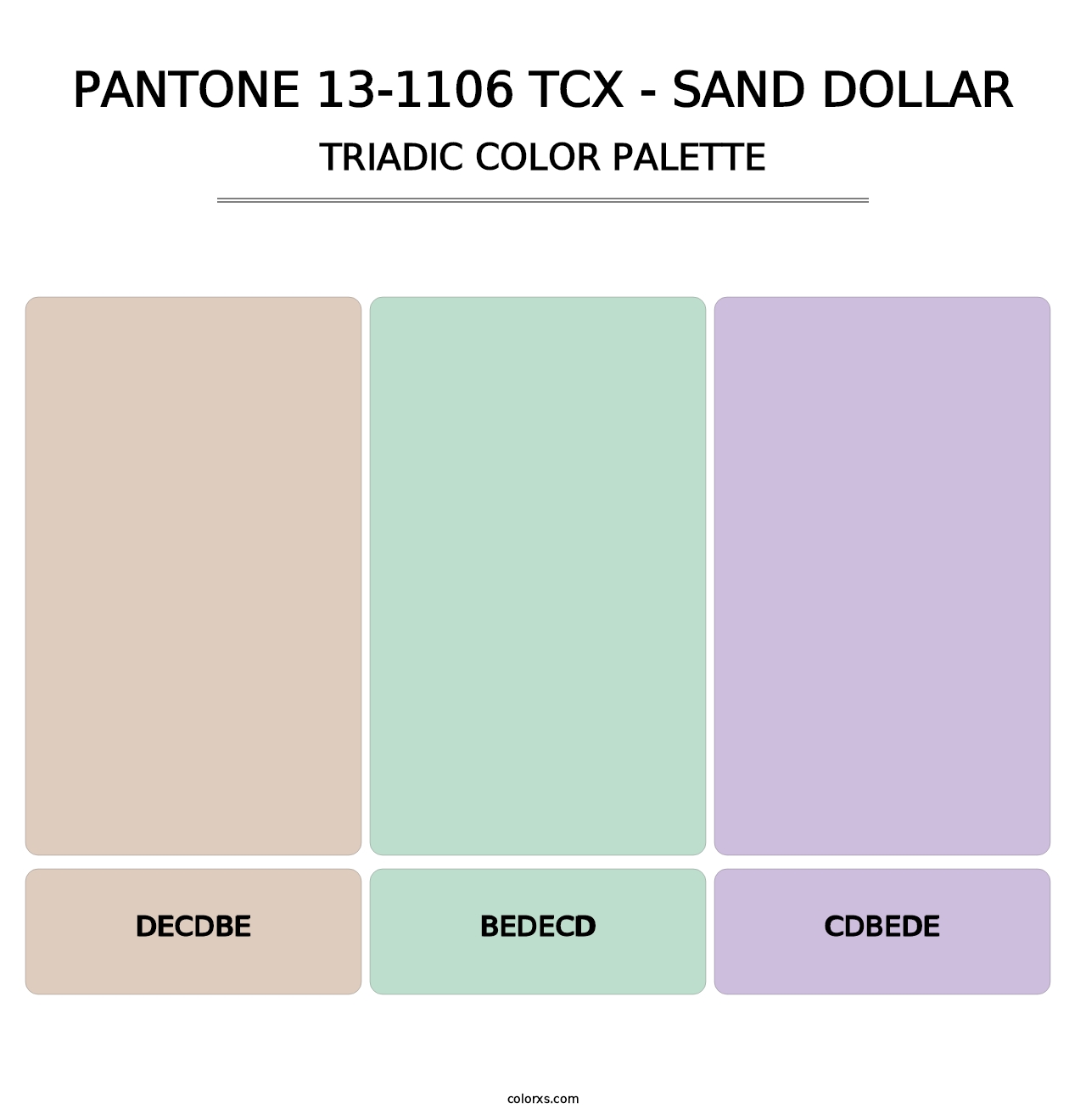 PANTONE 13-1106 TCX - Sand Dollar - Triadic Color Palette