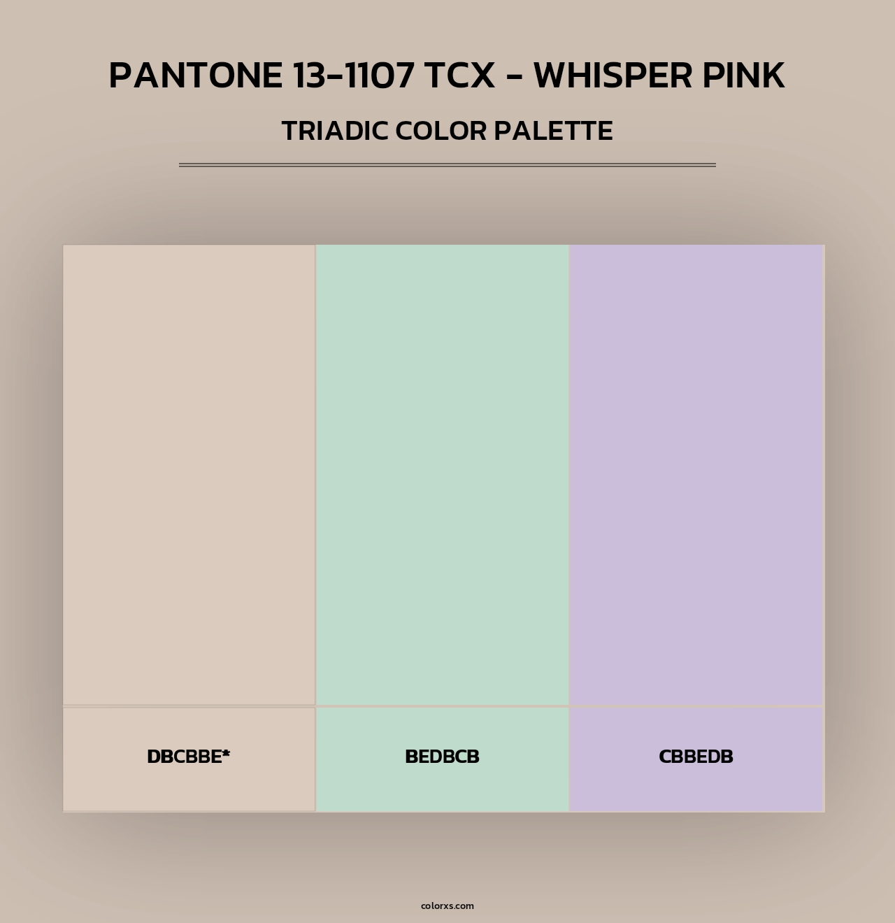 PANTONE 13-1107 TCX - Whisper Pink - Triadic Color Palette