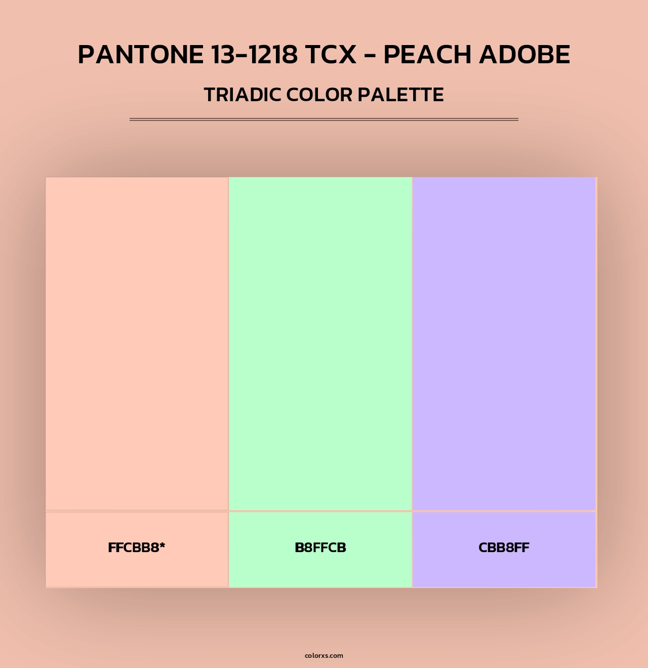 PANTONE 13-1218 TCX - Peach Adobe - Triadic Color Palette
