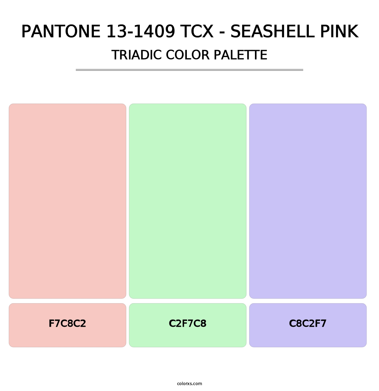 PANTONE 13-1409 TCX - Seashell Pink - Triadic Color Palette