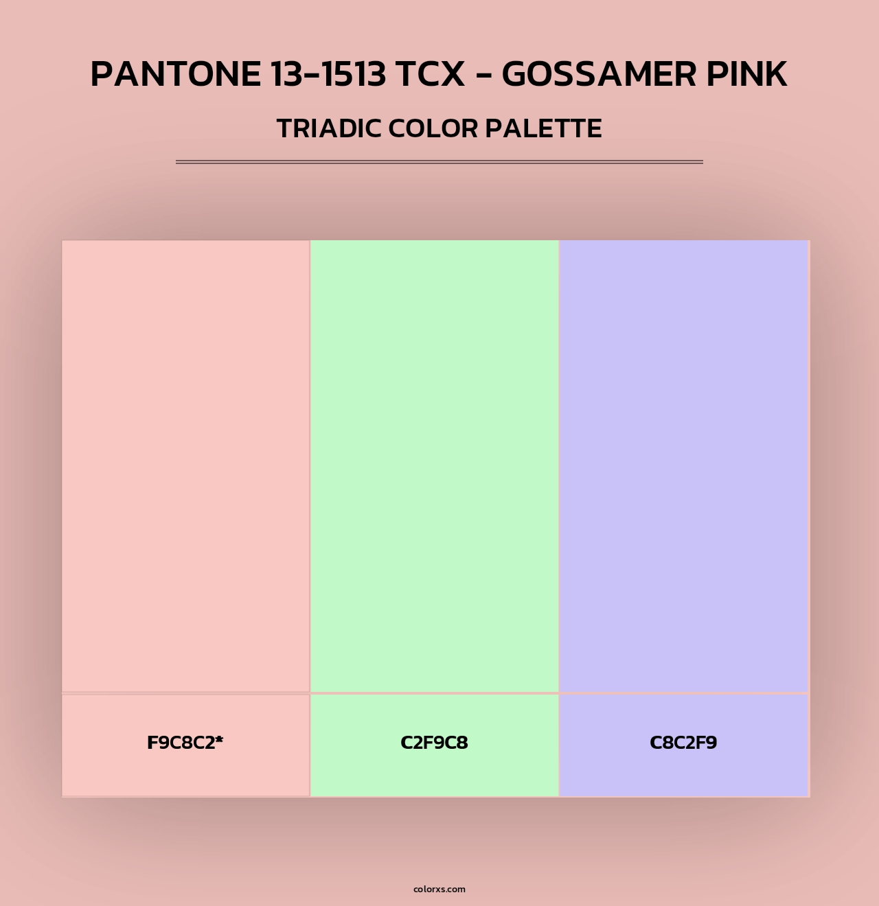 Pantone 13-1513 TCX - Gossamer Pink - Triadic Color Palette