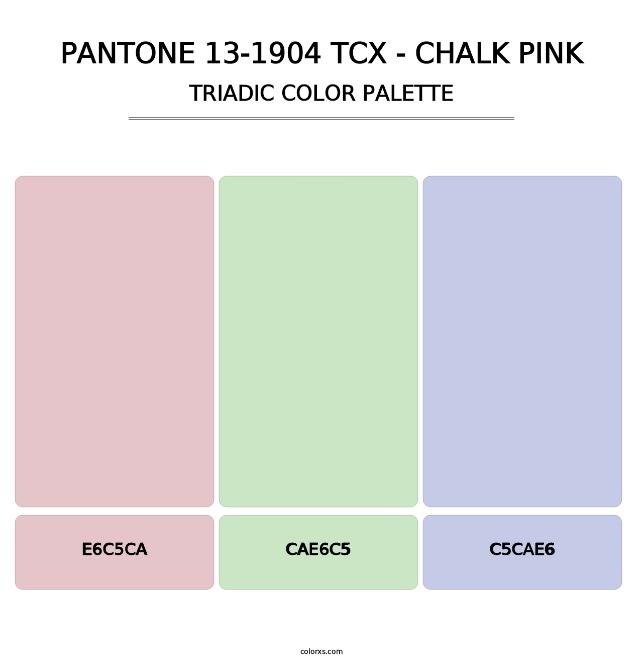 PANTONE 13-1904 TCX - Chalk Pink - Triadic Color Palette