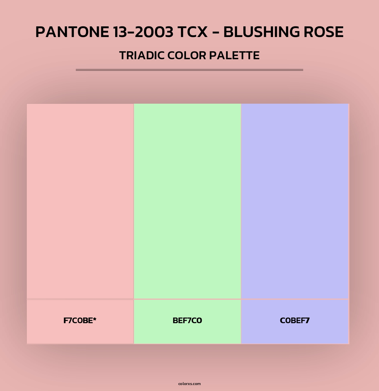 PANTONE 13-2003 TCX - Blushing Rose - Triadic Color Palette