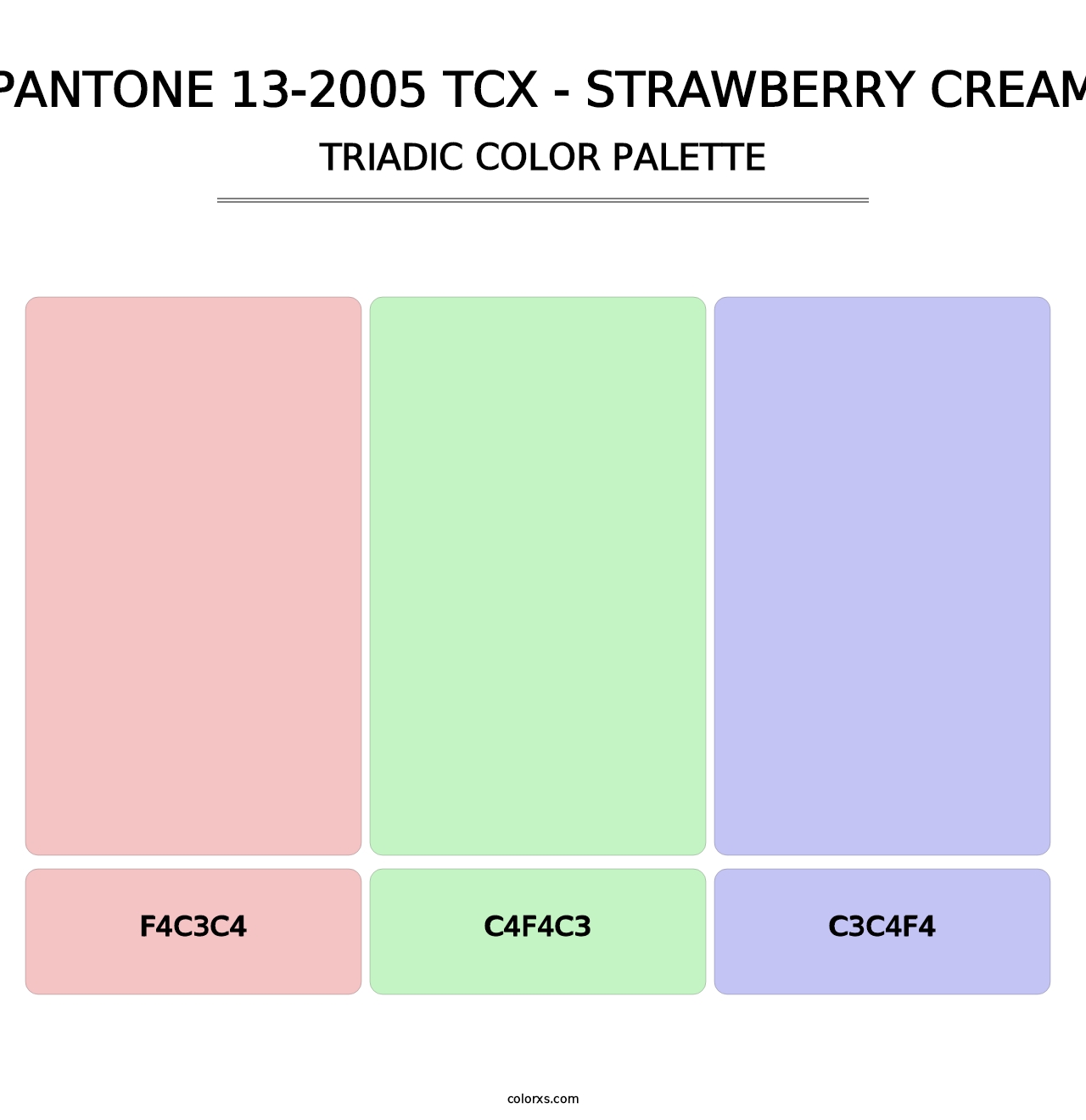 PANTONE 13-2005 TCX - Strawberry Cream - Triadic Color Palette