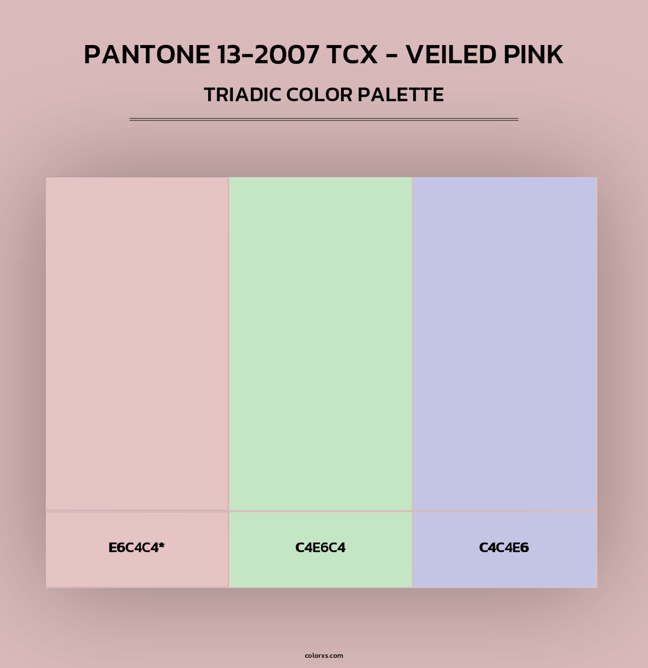 PANTONE 13-2007 TCX - Veiled Pink - Triadic Color Palette