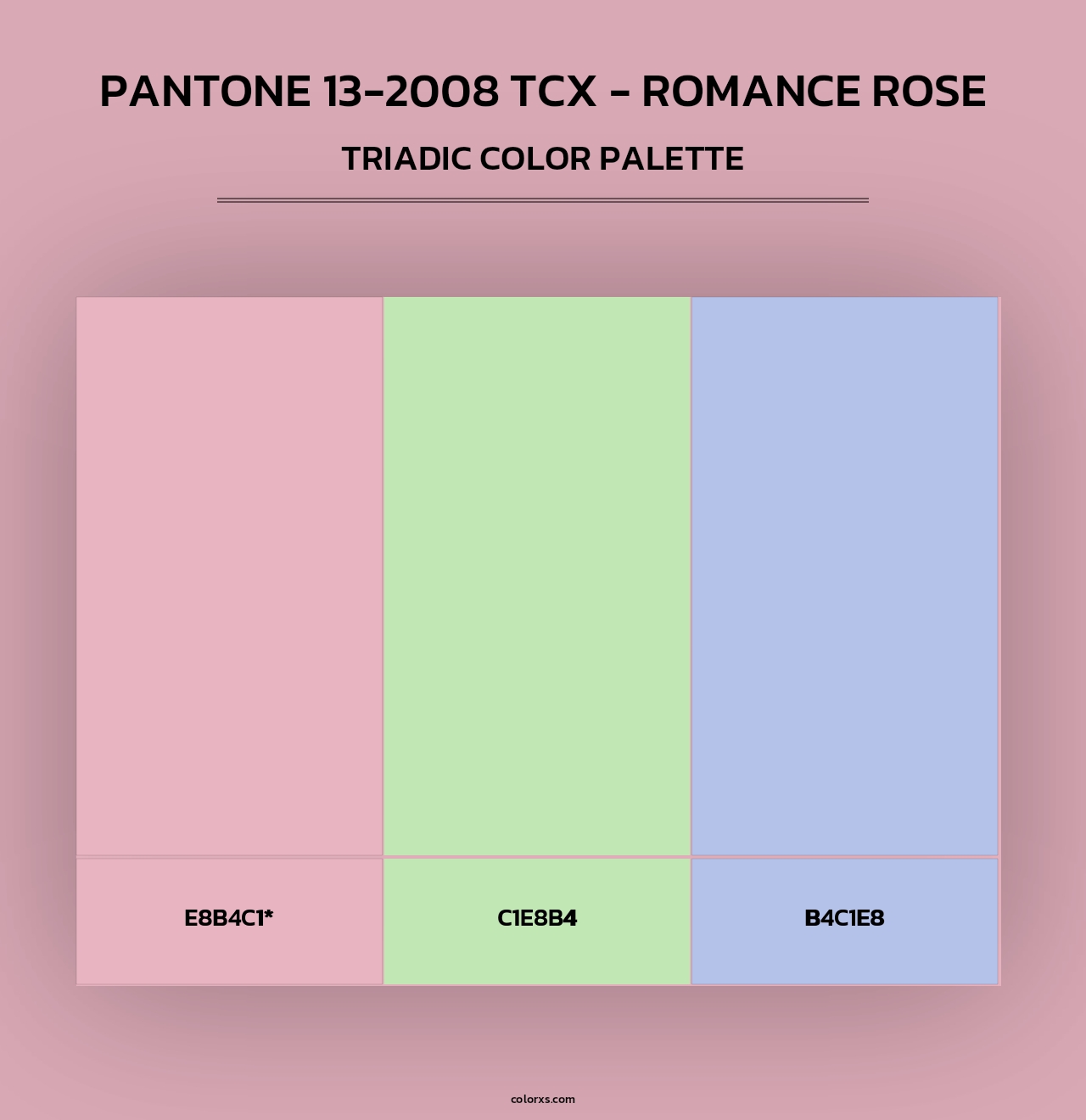 PANTONE 13-2008 TCX - Romance Rose - Triadic Color Palette